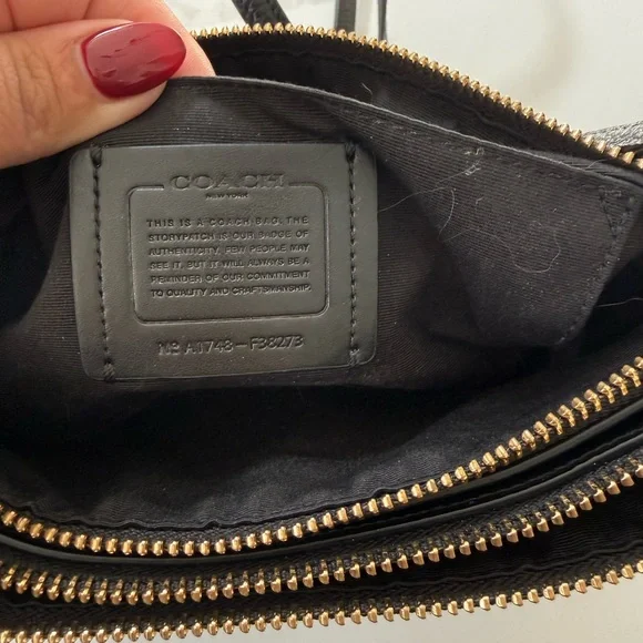 Coach Black Leather Crossbody with Gold Accents - Picture 3 of 5